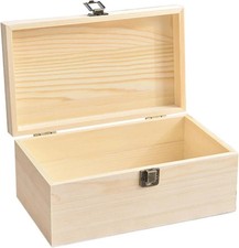 Large Unfinished Wooden Box with Hinged Lid Unfinished Wooden Storage Box 10....