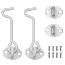 Heavy Duty Hook and Eye Latch 4-Inch with Mounting Screws for Doors and Gates