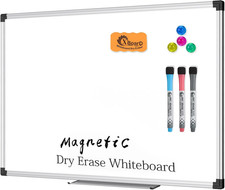 Magnetic Dry Erase Whiteboard 24 X 18 Inch, Double Sided White Board for Wall wi