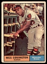 1961 Topps #296 WES COVINGTON  Milwaukee Braves  VG-VGEX