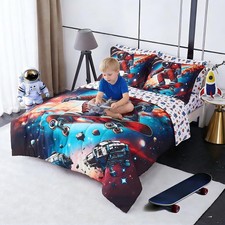 Viviland Twin Bedding Set for Boys 7 Piece Bed in a Bag with Comforter, Sheet...