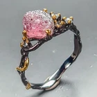 Watermelon gem Natural Tourmaline Ring 925 Sterling Silver Size 7 /R465577