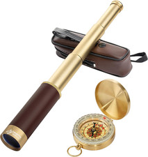 Retro Pirate Telescope Zoomable 25X30 Spyglass Portable Collapsible Handheld Tel