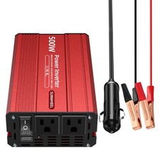 500W Power Inverter DC 12V to 110V AC Car Inverter with 2 x 3.1A USB Ports an...