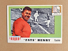 Legendary final card of the 1955 Topps All American set: Fats Henry #100 (RC)