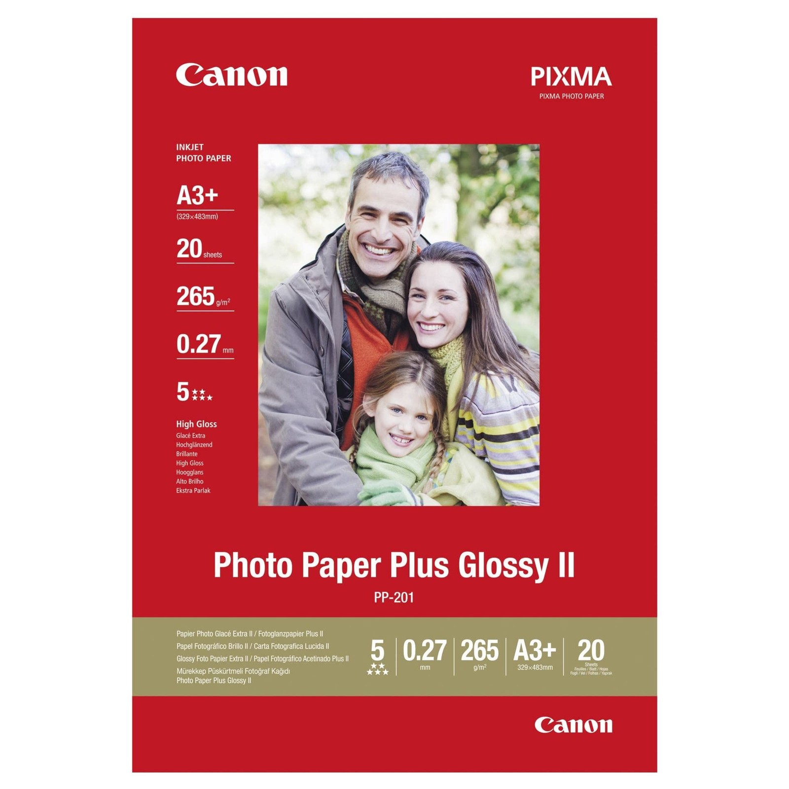 Canon PP201 DIN A3 330 x 483mm Paper 20 Sheets 15290₽