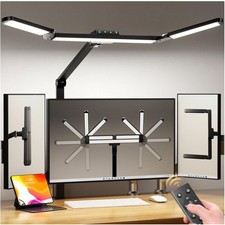 21W LED Desk Lamp with Clamp, Remote, Stepless Dimming  Color Temp, Eye-Caring