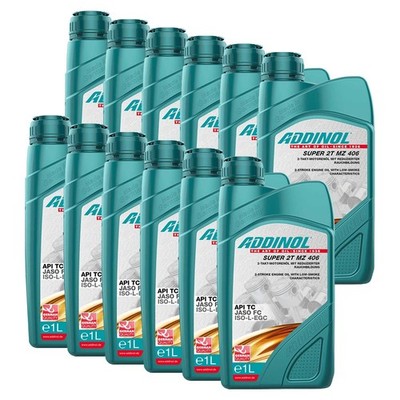 Motoröl ADDINOL Mischöl 2-Takt Super 2T MZ 406 12 X 1 Liter für Aprilia Piaggio