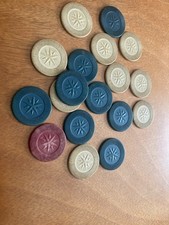 12 STAR POKER CHIPS Clay Bakelite Poker Chip STARS INLAY RELLY NICE CHIPS