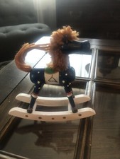 Small Vintage Wooden Rocking Horse 7" Tall Unbranded