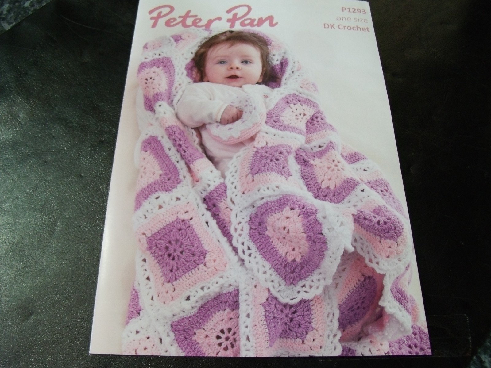 Peter Pan Crochet Cot Blanket & Doughnut Pattern P1293 Double Knitting
