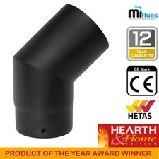 6 Inch Matt Black Stove Pipe & Bends Vitreous Enamel Flue Pipe Fittings 150MM