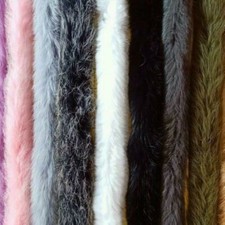 Rabbit Hair Fur Trim Tape Pelt Strip Fluffy Plush Sew Fabric DIY Craft Hood Cuff