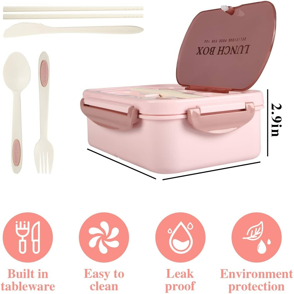 1200ML Bento Lunch Box for Adults & Kids with 4-Piece Utensil Set