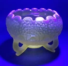 Fenton Gold Iridescent Orange Tree Pattern footed Bowl - Museum Collection