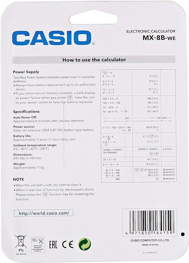 New Casio MX-12 Desk Calculator 12-digit Display FREE ONE DAY POSTAGE ACROSS UK - Image 2 of 4