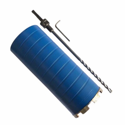 4'' Dry Diamond Core Bit with SDS Plus Pilot Bit Adapter, 5/8''-11 Arbor