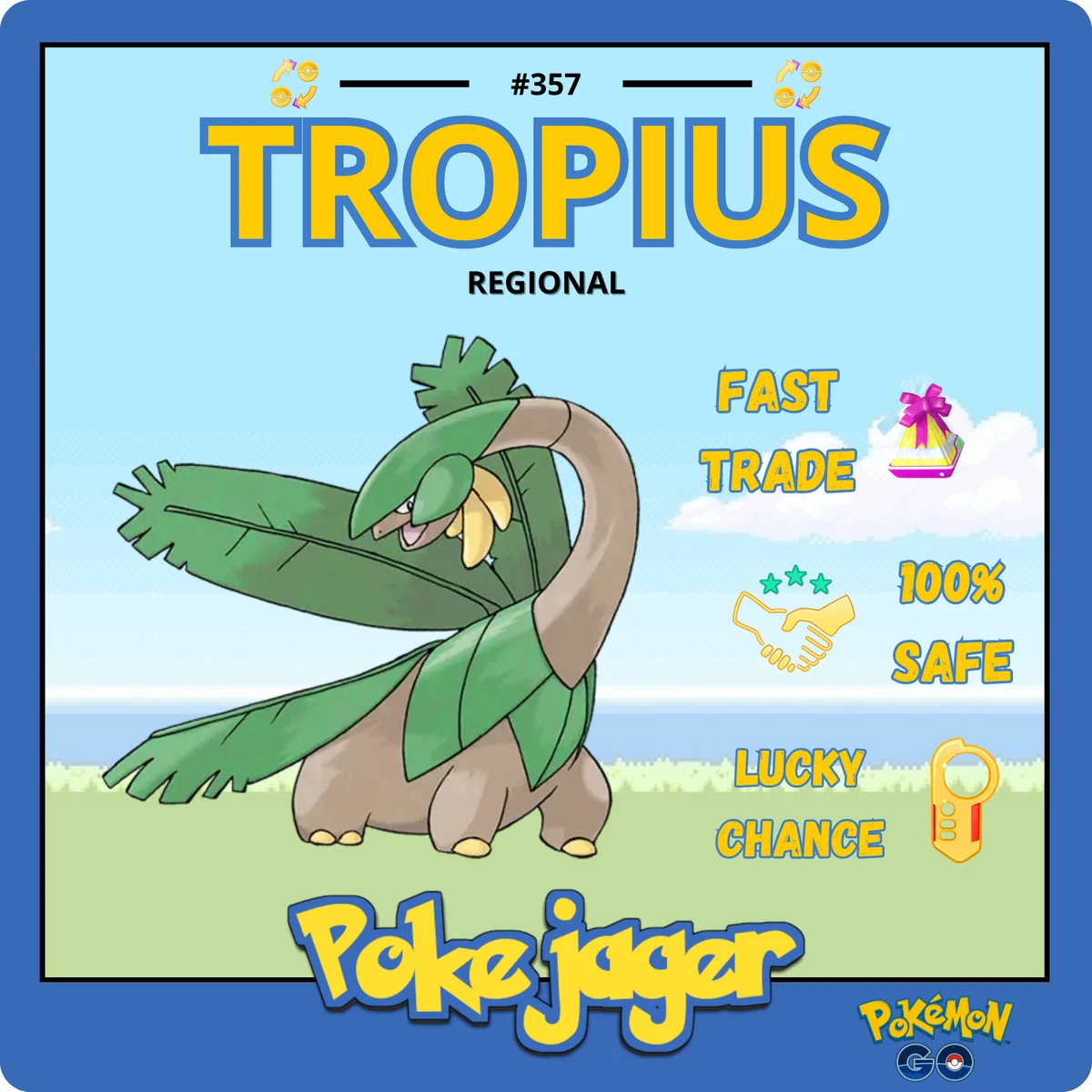 Pokemon Go Tropius Pokedex 357. Pokemon Go Regional Pokemon Go Regional