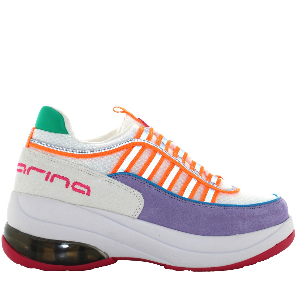 Fornarina donna sneakers con zeppa UP LAVANDER MULTI P25