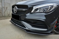CUP Spoilerlippe Schwarz FüR Mercedes CLA C117 45 AMG Frontspoiler Schwert V2