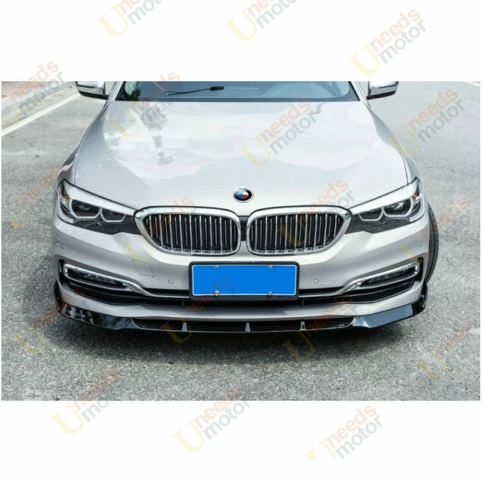 Fit BMW G38 G30 5 Series Base 2019-23 Gloss Black Style Front Bumper Lip Spoiler - Image 3 of 4