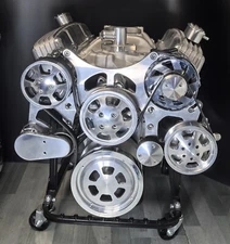 Small Block Chevy Complete Serpentine Engine KITS With A/C Alternator P/S Allu.