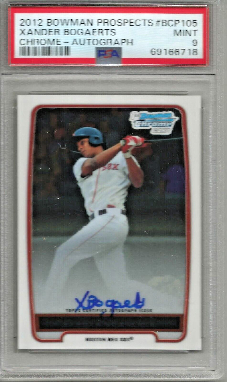 Xander Bogaerts 2012 Bowman Chrome Autograph Rookie PSA 9