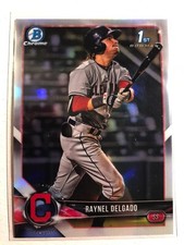 2018 Bowman Chrome Draft Refractor Raynel Delgado Indians 1st Bowman BDC176
