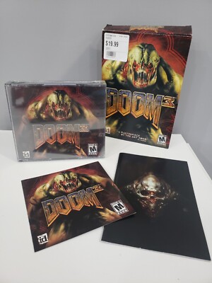 DOOM 3 Box Version PC Game 3 Disc PC CD-ROM 2004 OPEN BOX