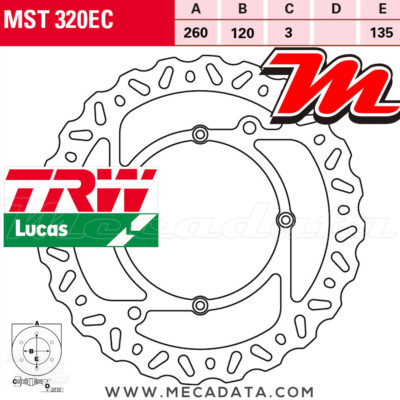 Front Brake Disc TRW Lucas MST 320 EC Husqvarna TE 250 2007