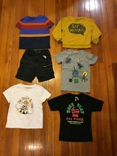Lot of 6 pcs Kids 4-5 Yrs Various Brands: 4pcs T-shirts, 1pcs Shorts, 1pcs Shirt