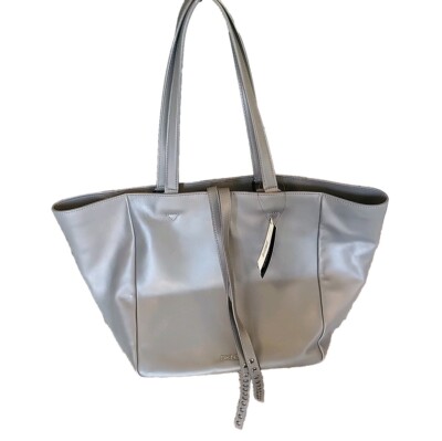 DNKY Soft Charcoal Leather Tote Bag W/studs Nwt MSRP $315 Read