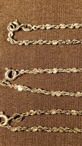lot of 3 Vintage 925 sterling silver chain necklaces 19" 24" 7" inch 14 grams - Picture 3 of 4
