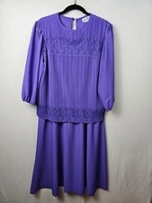Good Times Dress Woman’s Size 19/20 Purple Long Sleeve Vintage