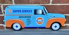 Vintage Style Large Gulf Service Gas Chevy Truck 18 Inches Aluminum  Garage Sign