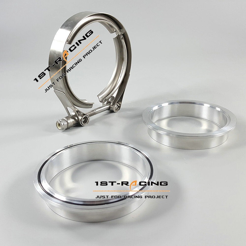 76mm 3" inch Aluminum Flanges+Stainless Steel 304 Clamp V Band Kit Universal New
