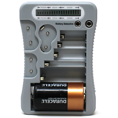 **BRAND NEW** 12-Type Battery Tester-Grey, LCD Display, for Household Batteries