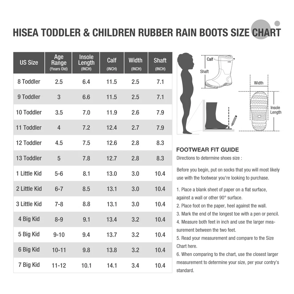 HISEA Kids Slip-On Rain & Snow Boots Toddler Little Kid Waterproof Outdoor Mud - Image 2 of 4