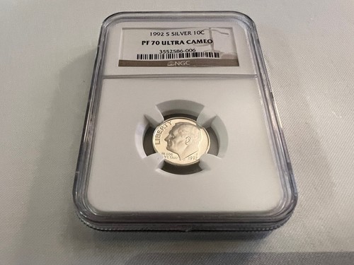 1992-S SILVER ROOSEVELT DIME NGC PF70 ULTRA CAMEO "BROWN LABEL" TOP POP - Bild 2 von 4