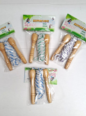 4 x Springseil mit Holzgriff, Kinder, Springen - Spielen - Seile, Mitgebsel