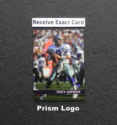 rare troy aikman cards 1992 Ballstreet Gold PRISM Logo Card _ Very _ Exact Card (B) TROY AIKMAN Very Rare LARGE