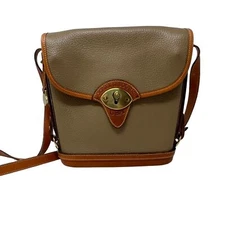 Vintage Dooney & Bourke Taupe Cavalry Spectator Crossbody Bag
