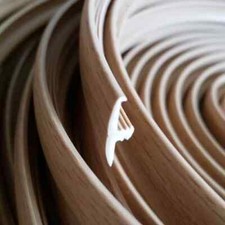 BEECH WOODGRAIN T TRIM EDGING SINGLE LIP FOR 15MM FURNITURE BOARD 10 METERS