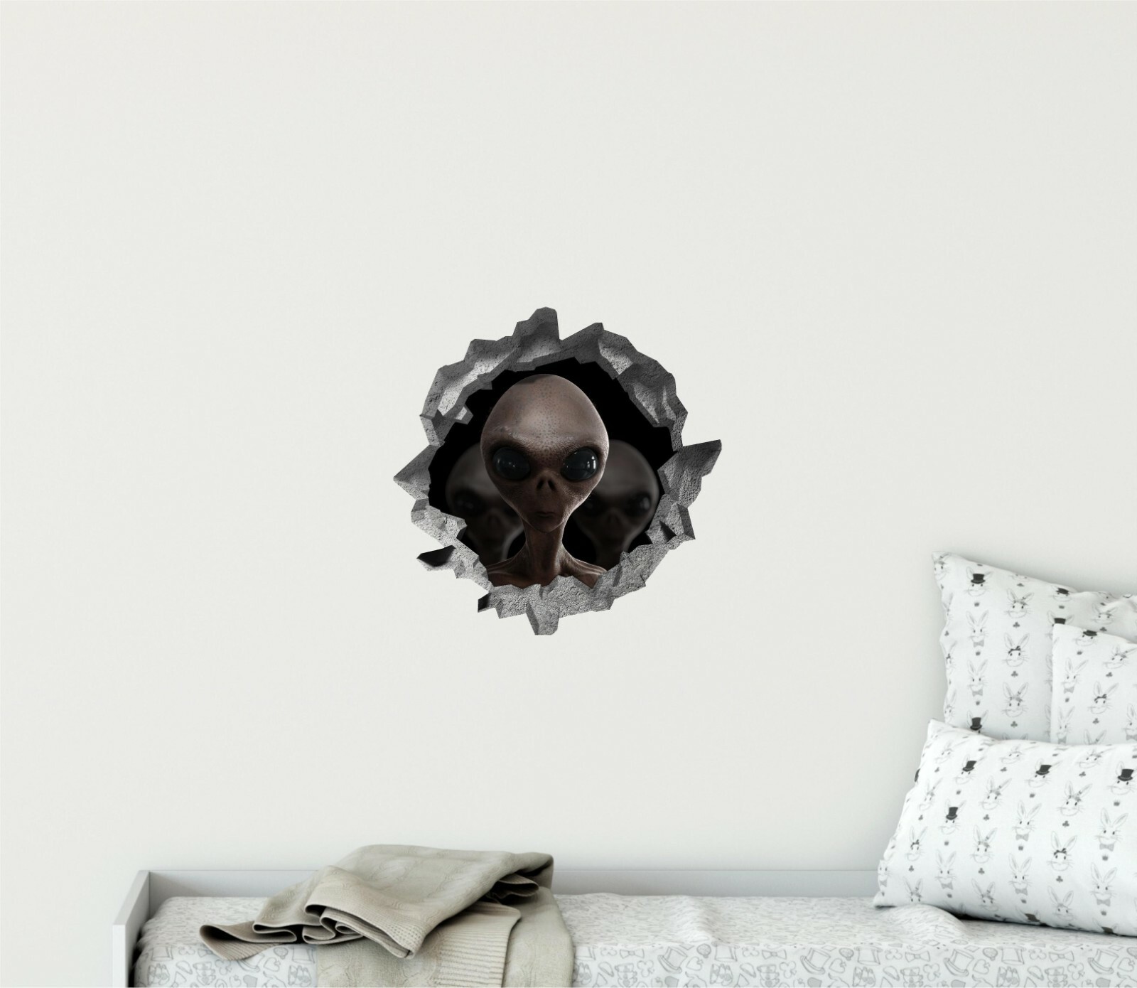 Hole in the Wall ALIEN ARRIVAL #2 3D Wall Decal Space Vinyl Wall ...
