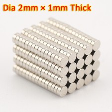 Imanes 2x1mm Disco Pequeño Fuerte Delgado Redondo Artesanal Imán 2mm Diámetro x 1mm