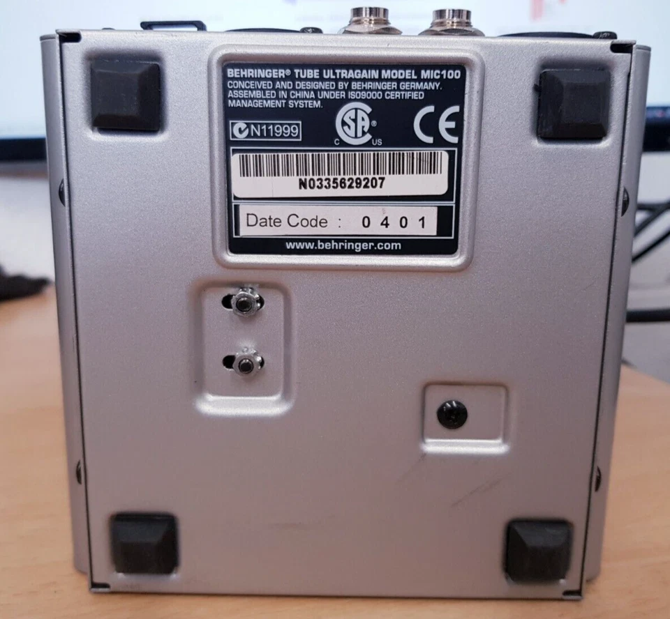 Behringer Tube Ultragain MIC100 Vacuum Tube Preamplifier, No Power Adapter - Image 2 of 3