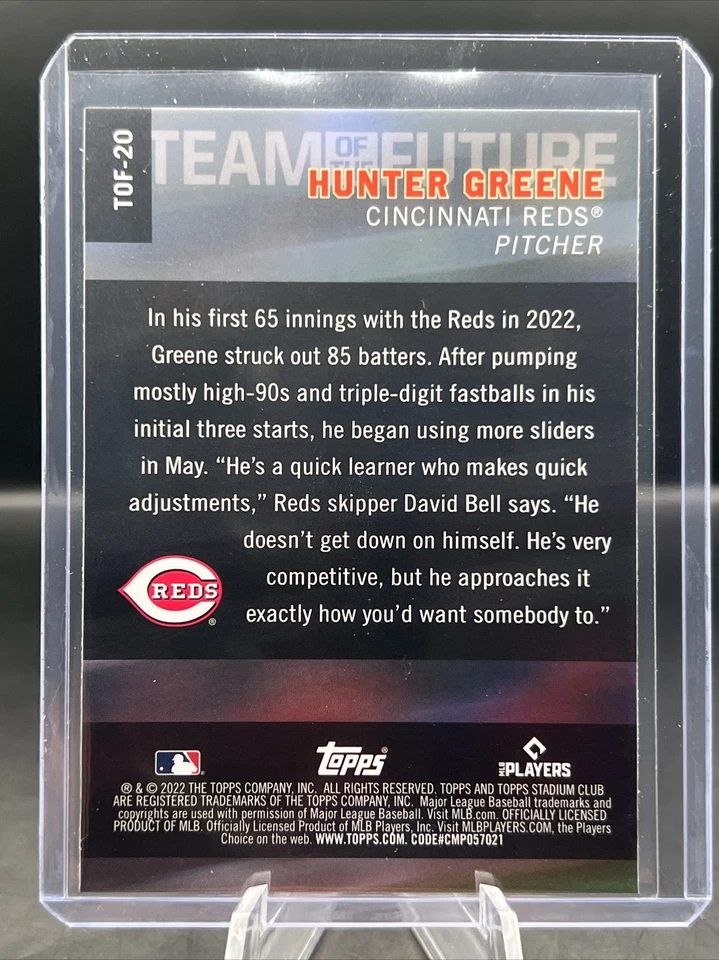 2022 Topps Stadium Club Chrome - HUNTER GREENE TEAM OF THE FUTURE #TOF-20 - Image 3 of 3