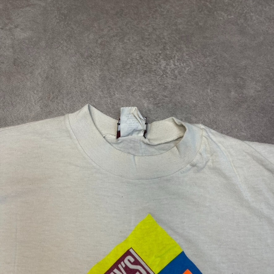 Hersheys T-Shirt Womens Large Vintage 90s Graphic Single Stitch Tee, White image 8