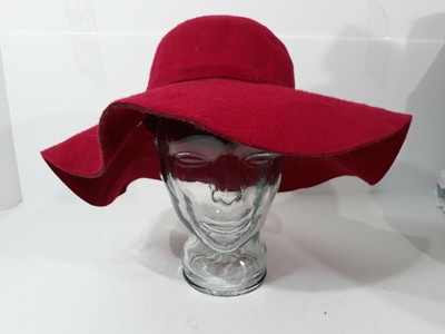 red floppy beach hat
