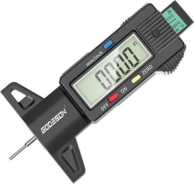 GODESON Tire Tread Depth Gauge,Digital Tire Tread Depth Gauge in 1Inch/25.4mm wi